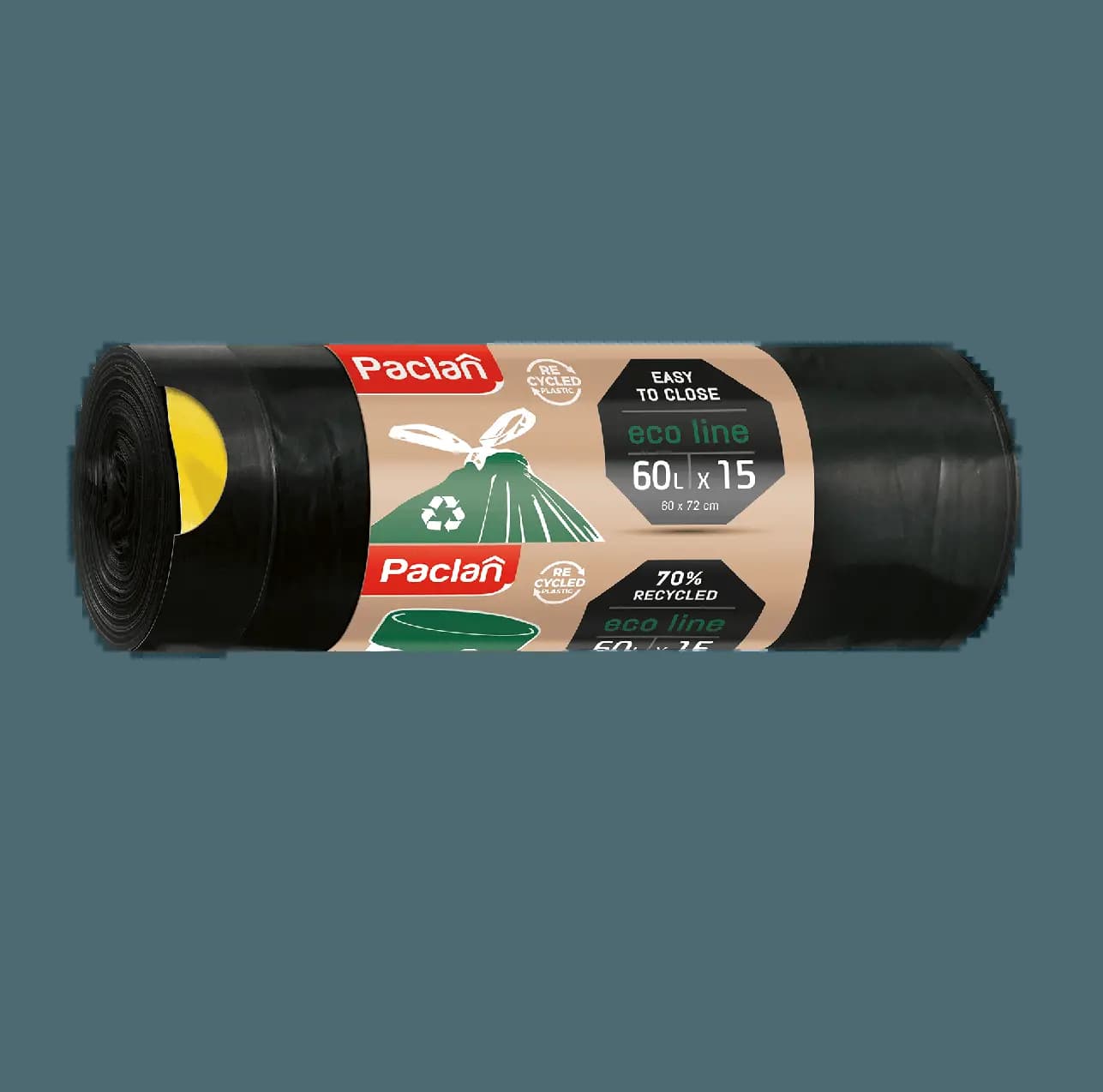 Paclan Kese Ecoline Ldpe Sa Trakom 60l 15/1