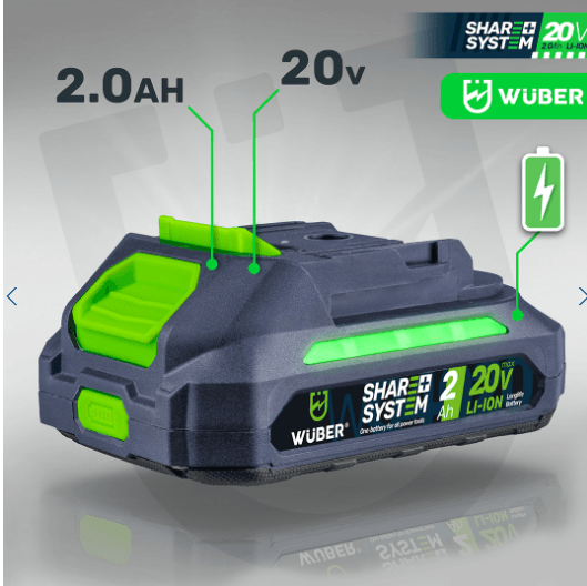 Wuber Punjiva Baterija Share+ Li-ion Sistem 20 V 2,0 Ah W04020