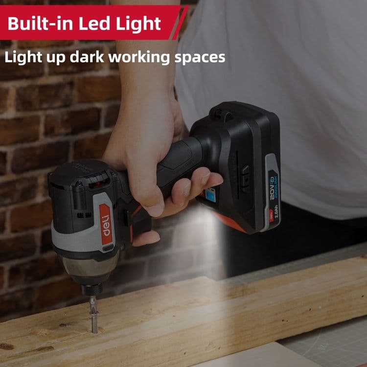 Deli Aku Udarni Odvijač 1/4" 20v 200nm Supreme Ede-qz20-1d2